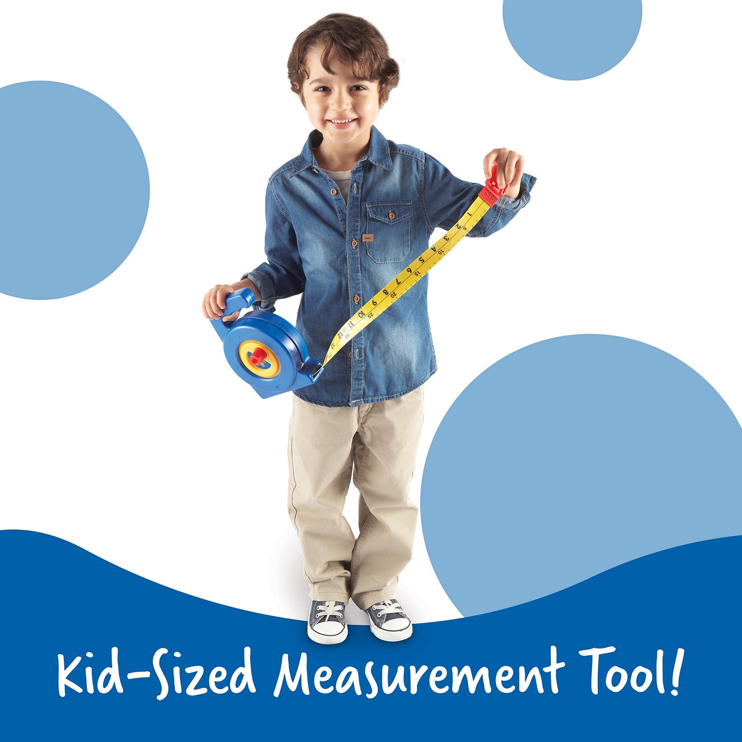 Learning Resources Pretend Play 3'' Long Tape Measure - Ages 3+ Kids Measuring Tape, Measuring Tape Retractable, Educational Toy