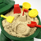 Munnygrubbbers - Mini Desktop Turtle Sand Box - 6 X 6 In - Stress Relief - Includes Soft Moldable Play Sand And Mini Tool Access