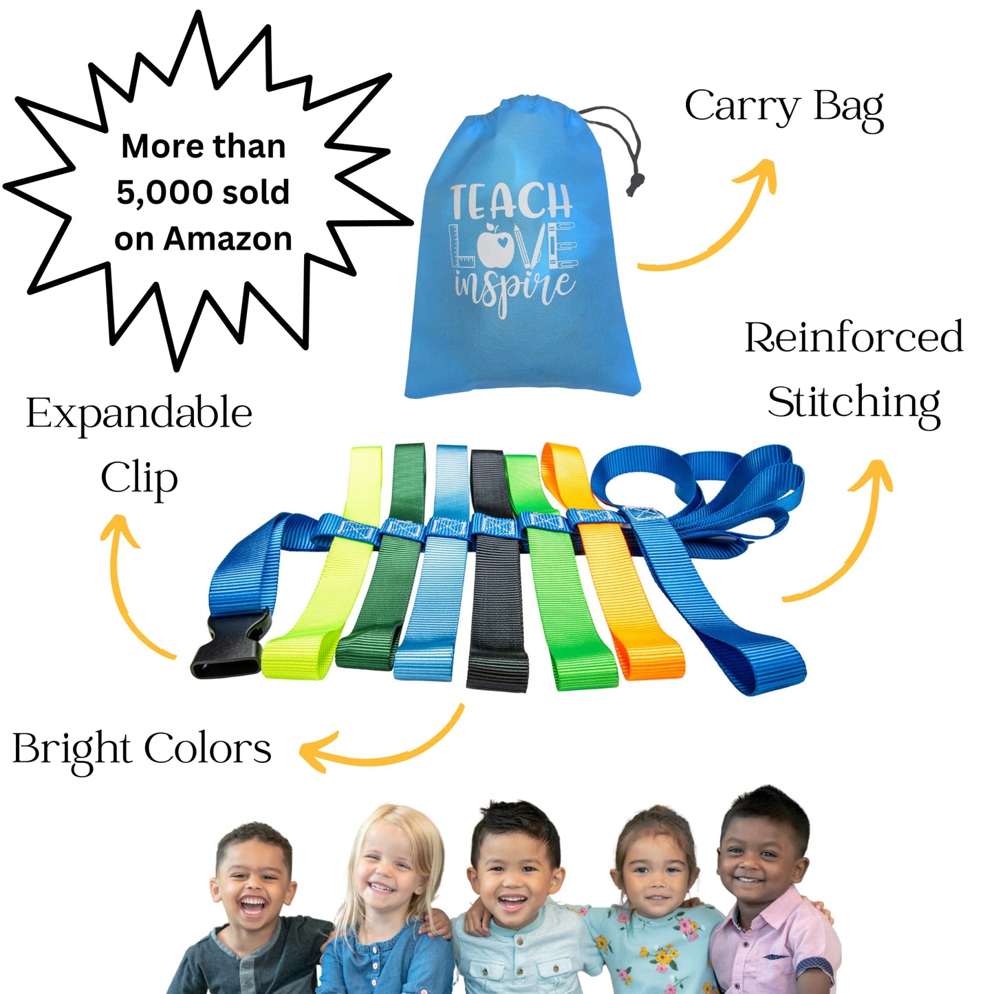 The Learning Classroom Walking Rope - Blue Nylon 2-Pack (12+4 Child)