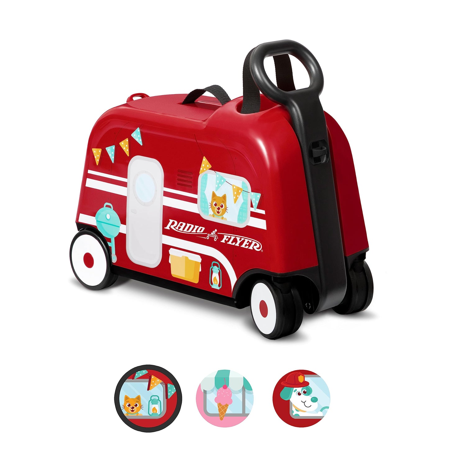 Radio Flyer 3-in-1 Happy Traveler Camper Ride-On Toy, Medium Plastic, Ages 2-5, Model 660Z