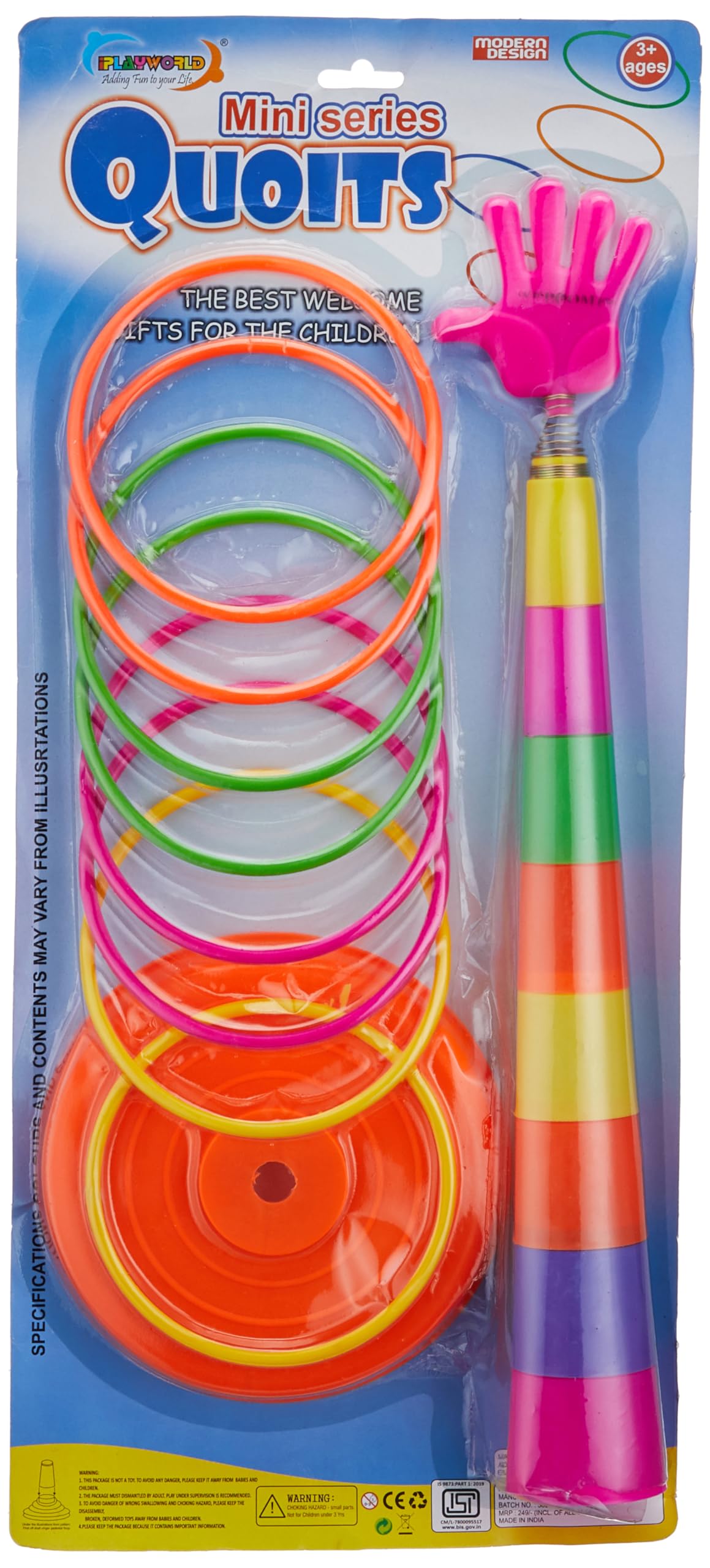 Niku 2 in 1 Ring Toss Game for Kids | Indoor Outdoor Fun Learning Activity Toy | Stacking Rings & Target Throw Game | Multicolor