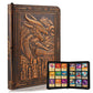 Feidiao 9 Pocket Trading Card Binder 360 Side Loading Pockets Albums With Zipper 3D Pu Leather Embossed Dragon Card Books Collec