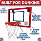 Pop-A-Shot Mini Basketball Hoop for Kids & Adults - Over The Door, 17x12.5 Inches, Plexiglass, Orange, Includes 2 Basketballs & Pump
