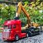 TGRCM-CZ Flatbed Truck Toy with Excavator Tractor-Push and Go Toy Trucks, Construction Trucks for Toddlers,Plastic Toy Truck, Gi