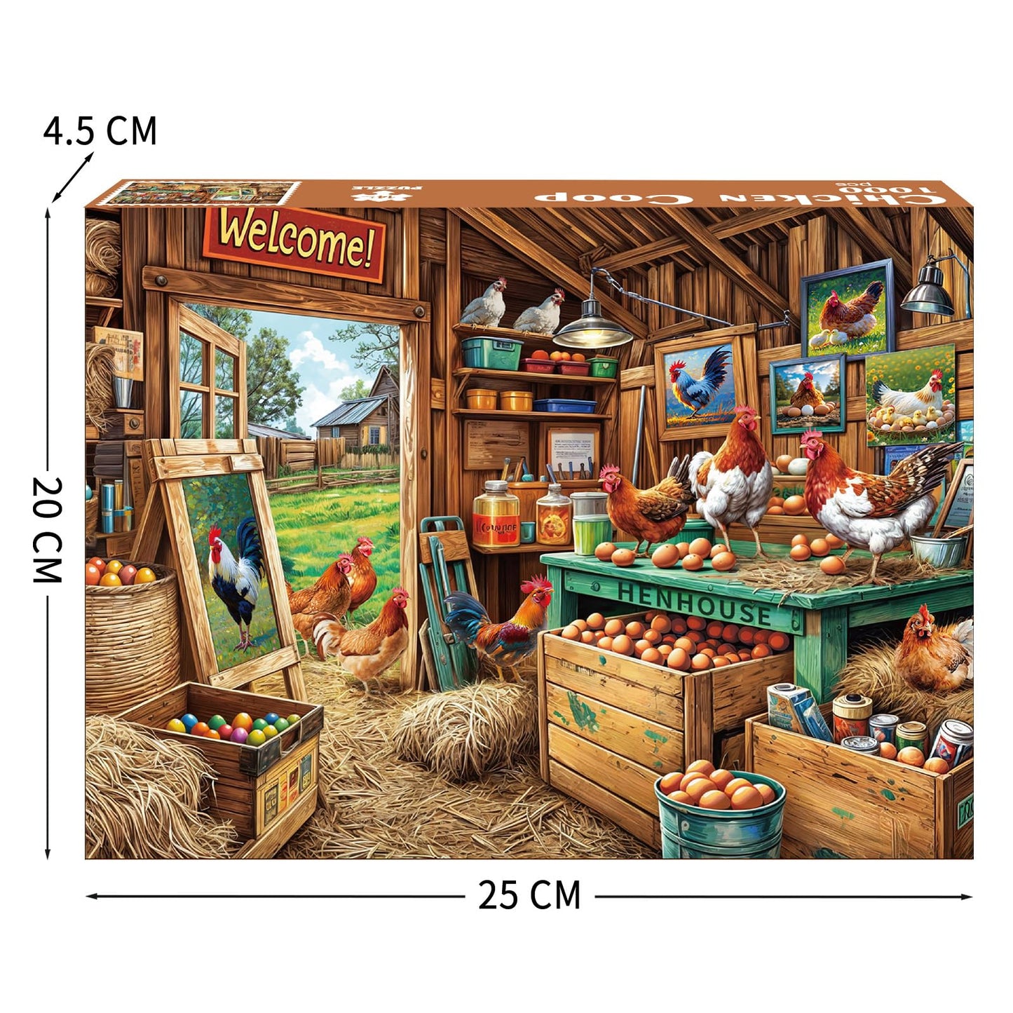 TangComplete - Chicken Coop Puzzles for mature-themeds 1000 Piece  Jigsaw Puzzles for mature-themeds  mature-themed Challenging Game Toys  Impossible Puzzle  Family Decoration Puzzle