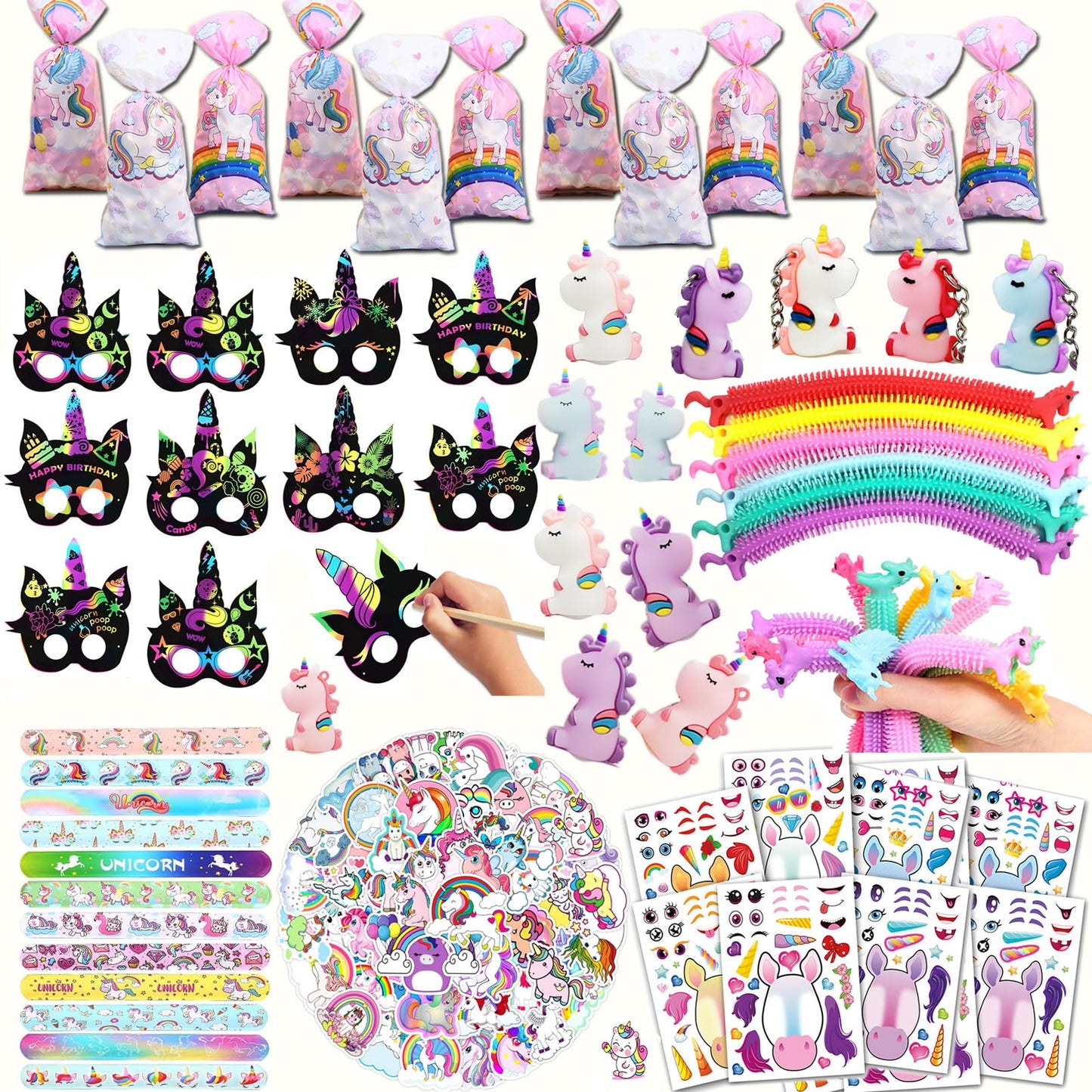 CIRDOTSH Unicorn Party Favors for Kids, Unicorn Birthday Party Supplies, Unicorn Goodie Bags Gifts, Unicorn Fillers Pinata Stuff