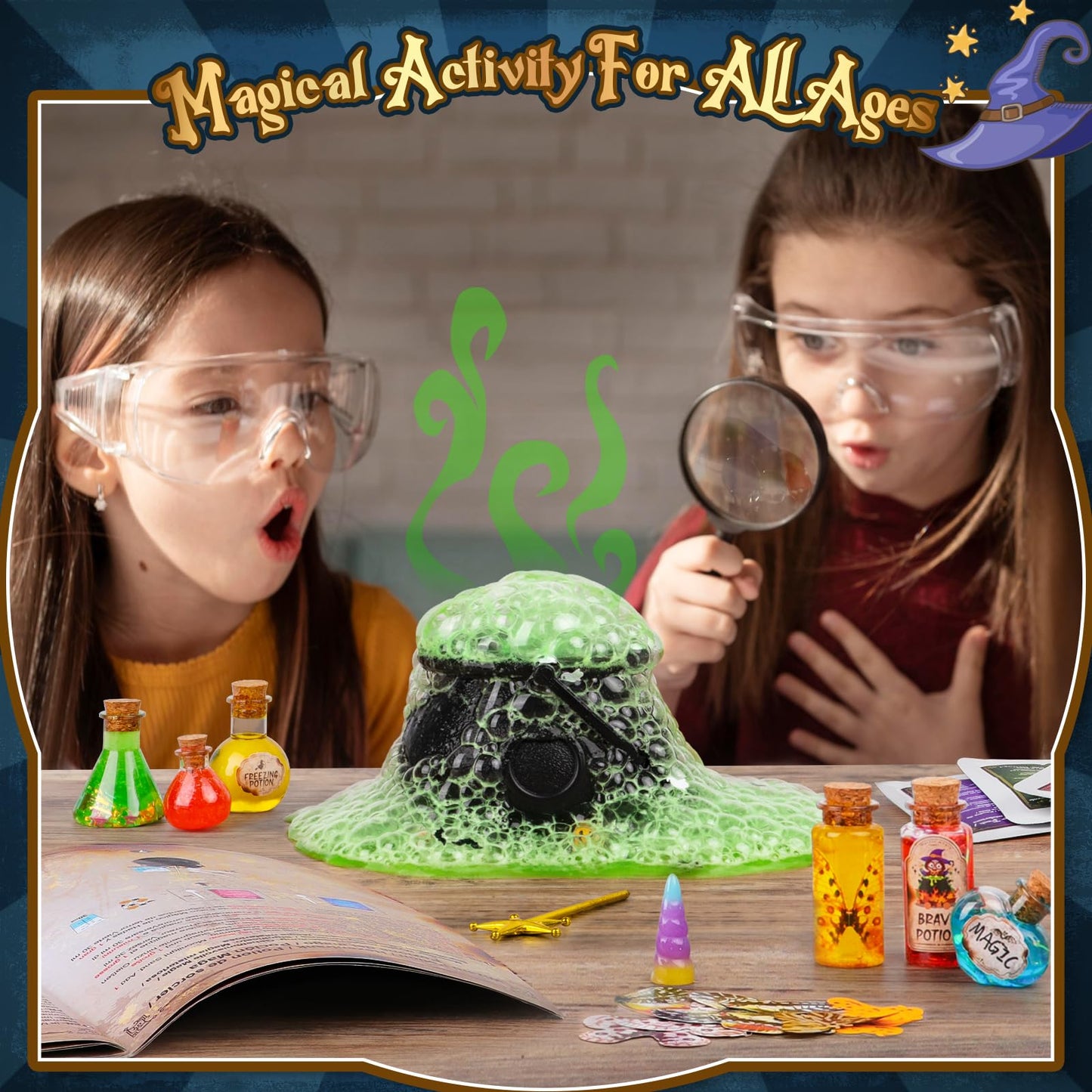 Alritz Science Potion Kits - 23 Magic Mix Bottles & Cauldron, 6.5x9.45x3.15 inches, Multicolor, Ideal for Kids 8+ Years