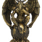 Ebros Gift Sabbatic Goat The Thinker Baphomet Sitting On The Globe Statue 7.75 Tall Baphometh with Pentagram Star Idol Altar Fig