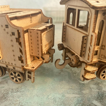 Express Train - DIY 3D Wooden Puzzle Model Kit - Laser Cut Wooden Puzzle Craft Kit, Brain Teaser Educational Building Model Toy