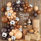 128 Pcs Cow Print Balloon Arch Kit, Brown Nude Tan Apricot Cow Balloon Arch Garland Kit Different Sizes, Latex Balloons Garland