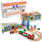 Orbrium 52 Pcs Deluxe Wooden Train Set With Wooden Storage Box Tunnel Compatible With Thomas, Brio, Melissa (Wooden Box - 52 Pcs Train Set)