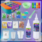 YOPINSAND Dinosaur Slime Kit for Kids 6-12, Glow in The Dark, Crunchy Galaxy Slime Making Kit with Add-ins, Model DSK08