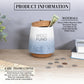 Pavilion Gift Company -  Fund 6.5-inch Unique Ceramic Piggy Bank Savings Bank Money Jar with Cork Base and Cork Lid  Ombre Blue