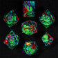 Resin Dice Set Luminous Sand,Dragon And Dungeon Polyhedral Dice, Punk Style Role-Play Rpg Explorer Mtg Pioneer Game Dnd Dice Set