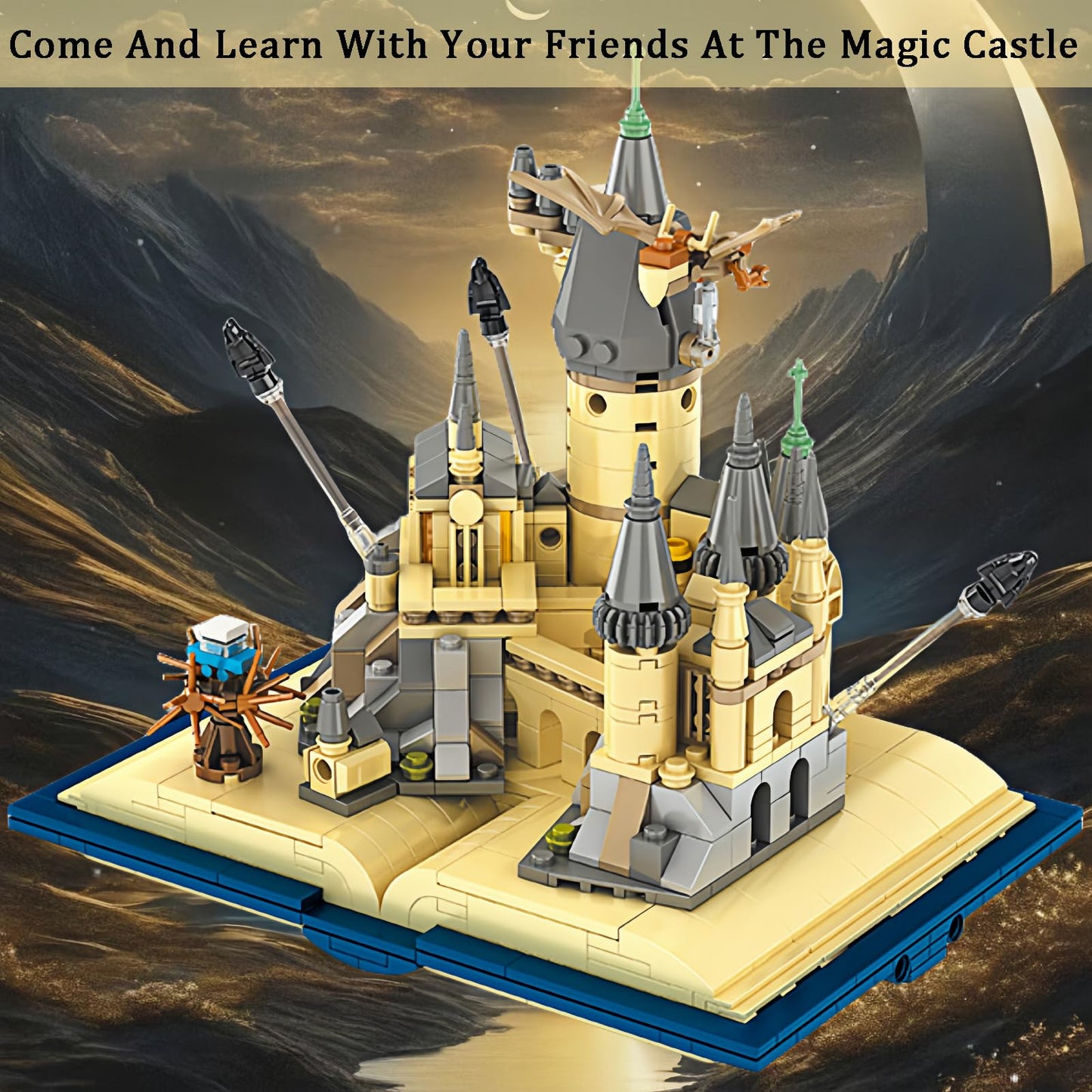 Magic Castle Book Toy Compatible With Lego, Magic Book Castle Building Blocks Toys For Boys 6-12 Years Old, Creative Stem Building Toys For Kids Birthday Christmas