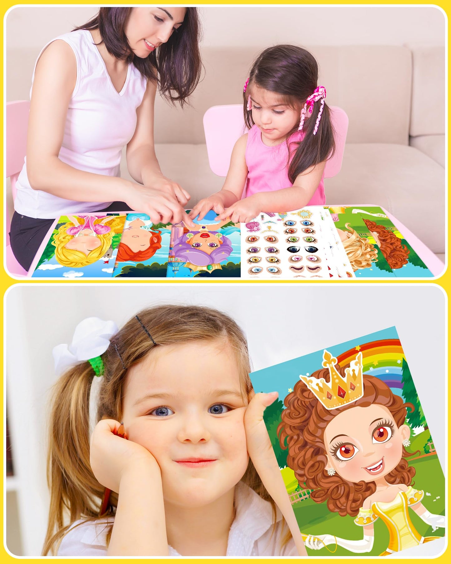 20 Pcs Make Your Own Princess Sticker Sheets For Kids With Princess Party Favors Face Stickers For Kids Crafts Activities Gift B