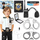 Ivenrxiu Police Toys, Police Pretend Play Toys For Dress Up, Role Play Set With Police Accessories, Handcuffs, Warning Light, Po