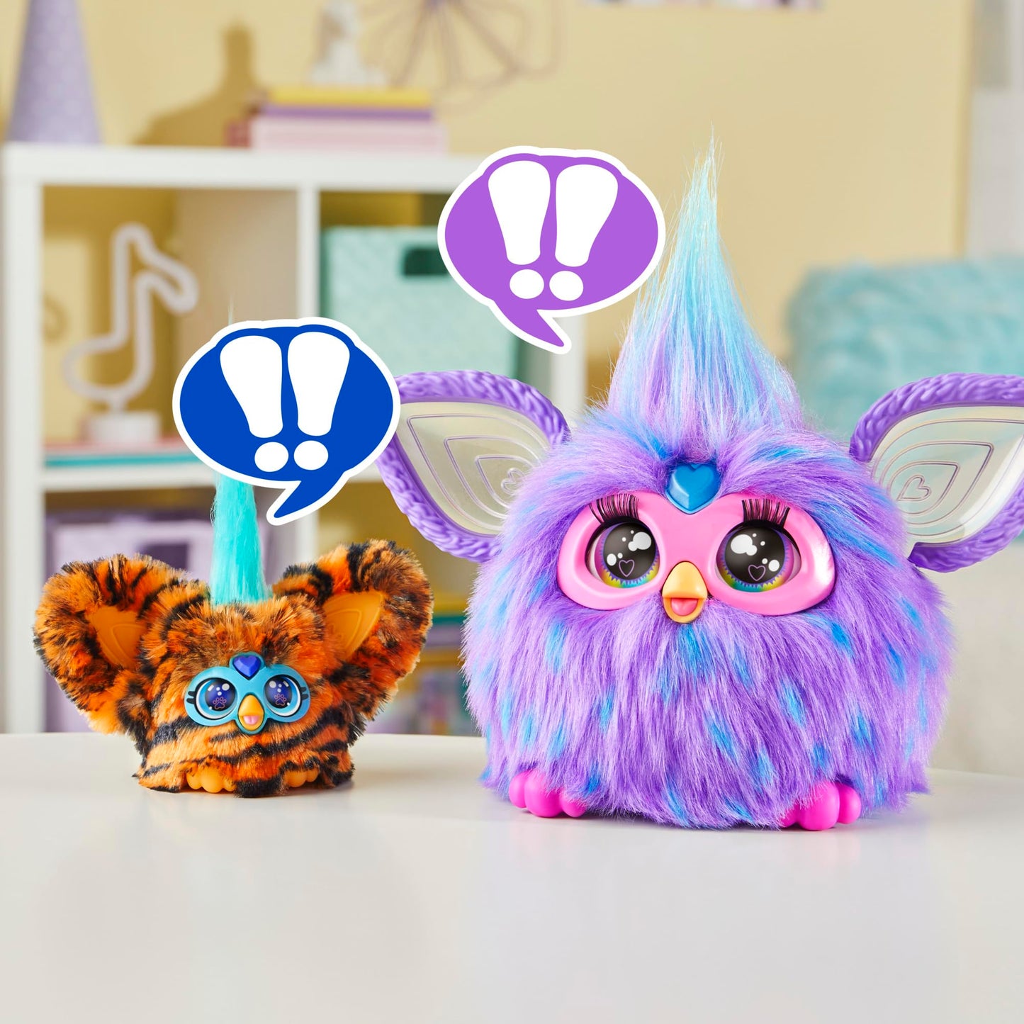 Furby Furblets Ty-Bee Mini Friend, Electronic Plush Toy, Orange Tiger, Standard Size, Model G1700, Ages 6+