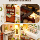 DIY Miniature House Kit  DIY Dollhouse Kit for mature-themeds to Build  Mini House Kit with LED  Mayberry Street Miniatures  Ideal Gifts for Birthday  Valentine Christmas(Happy Times)