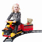 Rollplay Electric Train Ride On for Kids with Real Steam, 22 Track Pieces, Working Headlights, Model 7721AC, Red