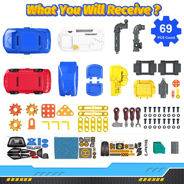 FunMission Kids Tool Set, Work Tool Bench with 69 Realistic Toy Tools and Accessories, Transformable Tool Set, Toddler Bench Pre