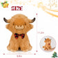 Yzxzm Scottish Highland Cow Stuffed Animal, Christmas Cow Plush Toy, Cute Christmas Stuffed Toys For Kids, 9.8 Inch