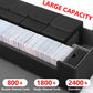 Scimi Mtg Card Storage Box Tcg Deck Case Holds Fits 5 Windows Decks Card Box Or 1800+ Sleeved Cards For Mtg, Yugioh, Uno, Tcg, Trading Cards With Mat Case And Strong Magnet Closure (Black)