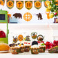 Dianelhall Hunting Theme Party Decorations - 62 Pcs Camo Birthday Supplies, Cupcake Toppers, Brown/Green/Orange, Model: Dianelhall-043