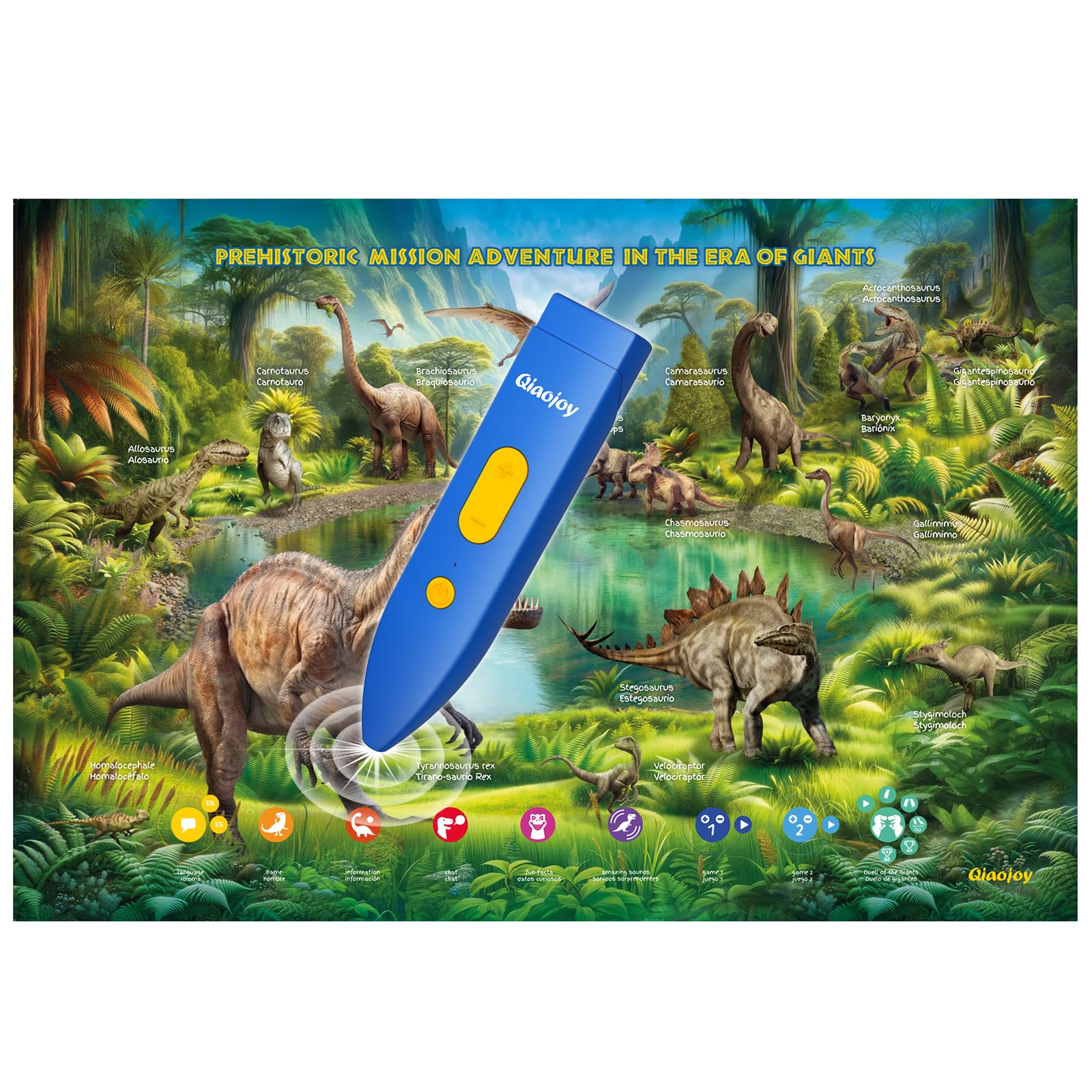 Interactive Dinosaur Toys Learning Poster, Dinosaur Talking Poster, Bilingual Dinosaur Talking Educational Children Toy With Sound Effects, Dinosaur Toys For Ages 3-12, Best Dinosaur Party Gift