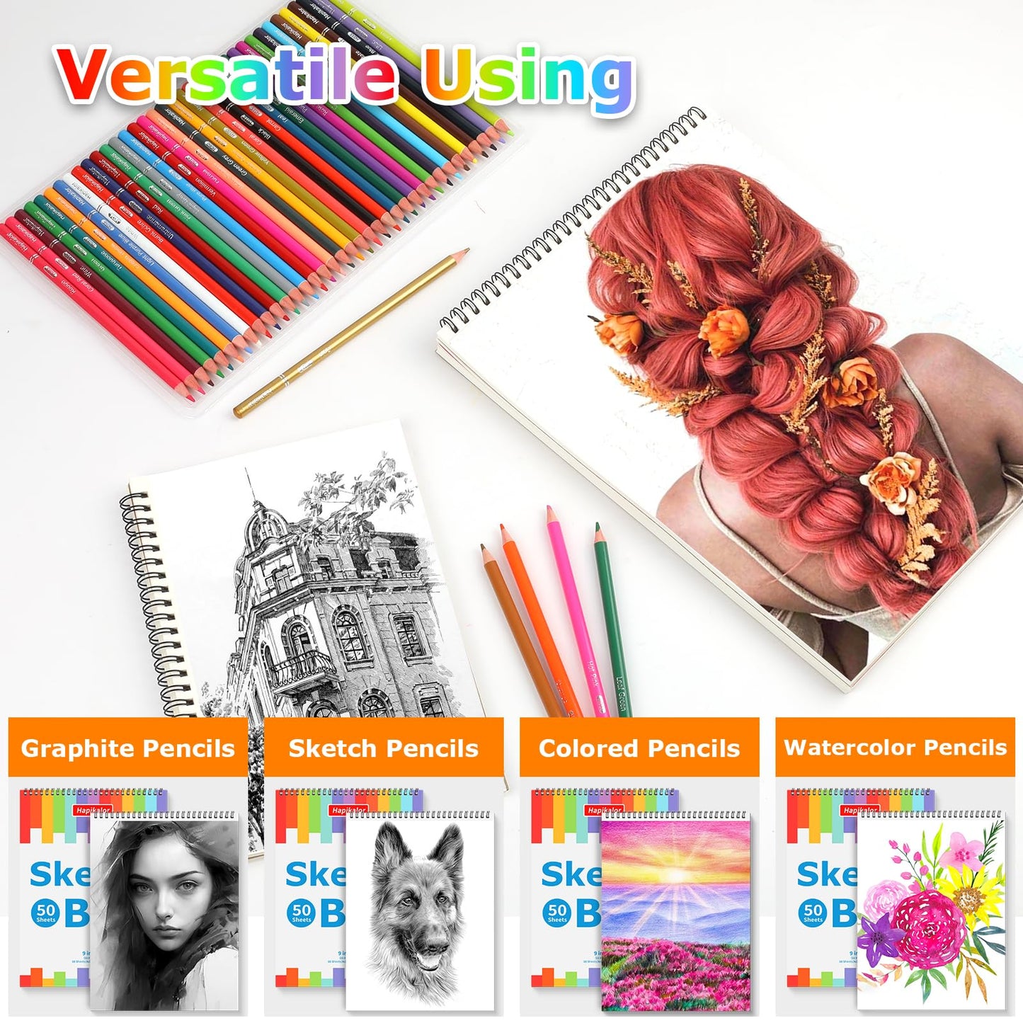 Drawing Pad For Kids, Sketch Pads 50 Sheets, 3-Pack Spiral Bound Drawing Books Bulk 6'' X 9 '' Children Drawing Paper For Crayon