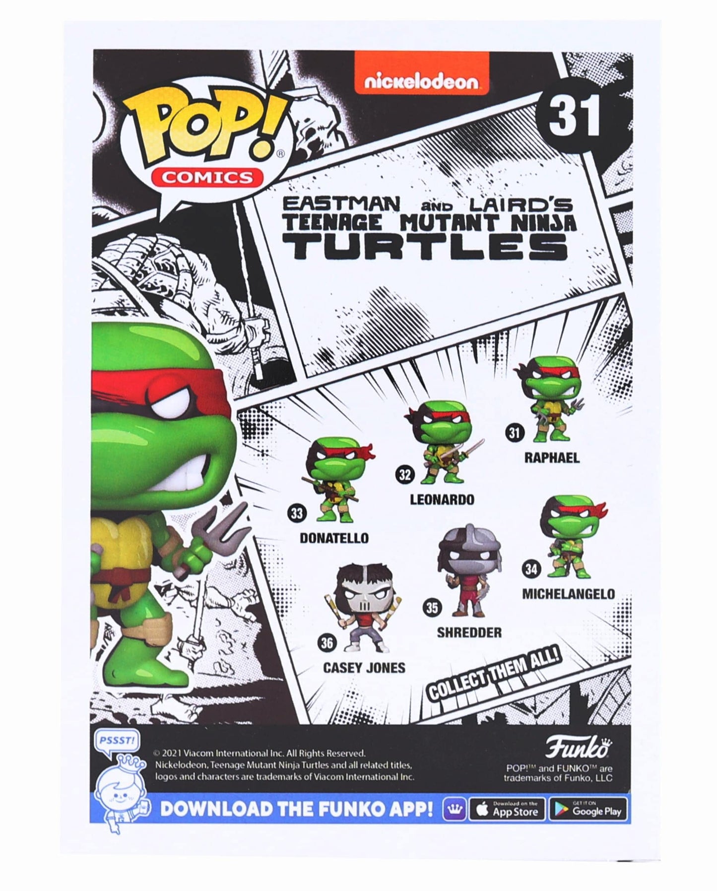 Funko Pop! Comics Teenage Mutant Ninja Turtles: Raphael Previews limited availability Vinyl Figure