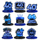 Happy 40th Birthday Honeycomb Centerpieces 9Pcs Stylish Sophisticated Blue Neon Theme Table Decor for Boys Girls Birthday Party 