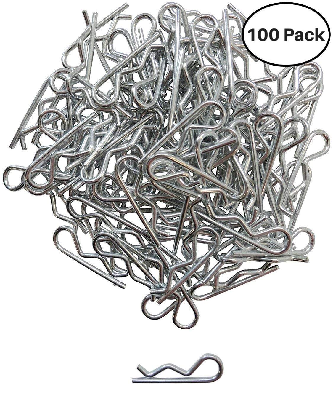 Apex RC Products 1/10 Large RC Car/Truck/Buggy Galvanized Steel Body Clips - 100 PACK 4027