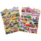 Shangrla Large Puffy Stickers Playset:Construction And Vehicle For Toddlers Boys Kids Travel Airplane Activities Reusable 3D Sticker With Trucks Tractor Police Car Fire Truck Ambulance,Puff Stickers.