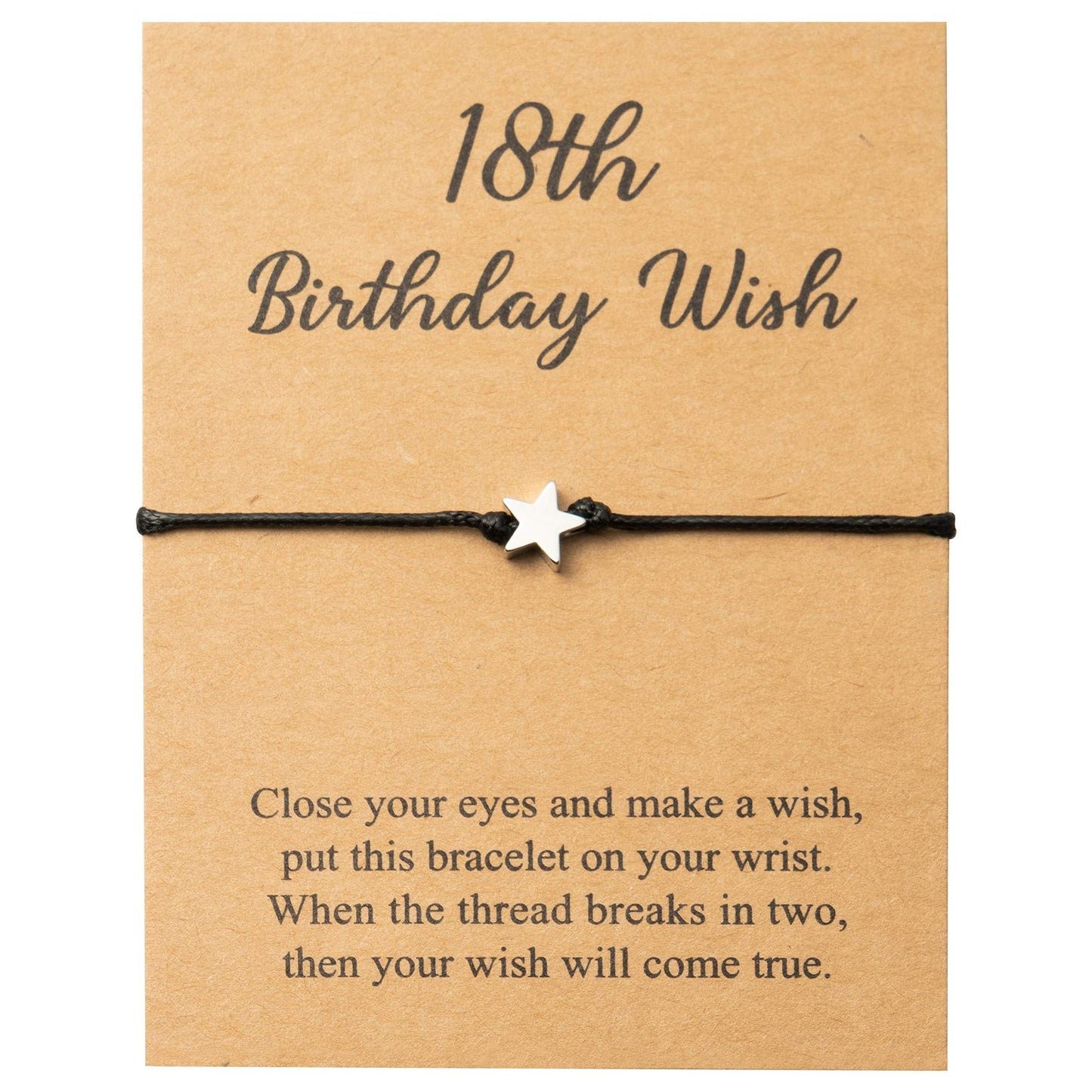 WATINC 18th Birthday Wish Bracelet, Adjustable Star Shape Bracelet for Valentines Birthday Gift, Make A Wish Jewel for Couple Fr