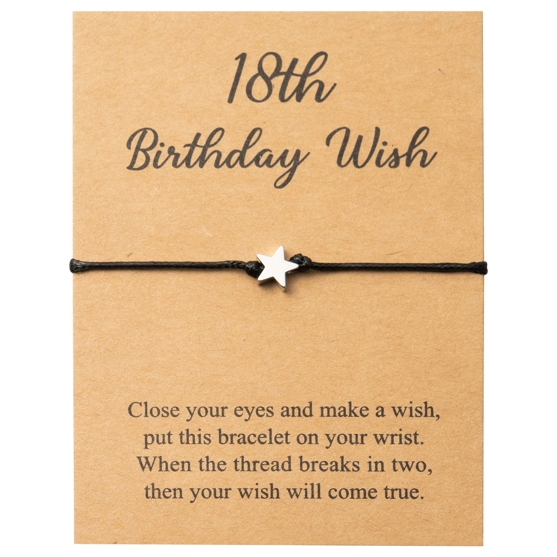 WATINC 18th Birthday Wish Bracelet, Adjustable Star Shape Bracelet for Valentines Birthday Gift, Make A Wish Jewel for Couple Fr