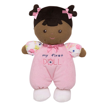 Baby Starters Plush Snuggle Buddy My First Baby Doll, Brunette Eva, Darker Complexion, 10 Inch