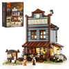 FUNWHOLE Sheriff's Office Building Bricks Set - 1240 Pcs LED Light Model F9026, Plastic, One Size, Available in White, Gray, or Brown