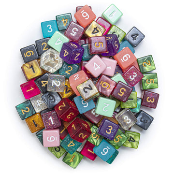 Wiz Dice Bulk Random Polyhedral Dice (D6-25 Pack) - Polyhedral Role Playing Dice in Unique Colors - DND Accessories for TTRPG Di