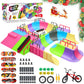 Ketiee Fingerboard Skate Park Kit: 57Pcs Finger Skateboard Ramp Set With Exclusive 31 Ramps 6 Mini Skateboards & Mini Bicycles, Huge Finger Skatepark Training Props Toys Gifts For Kids Ages 6 And Up