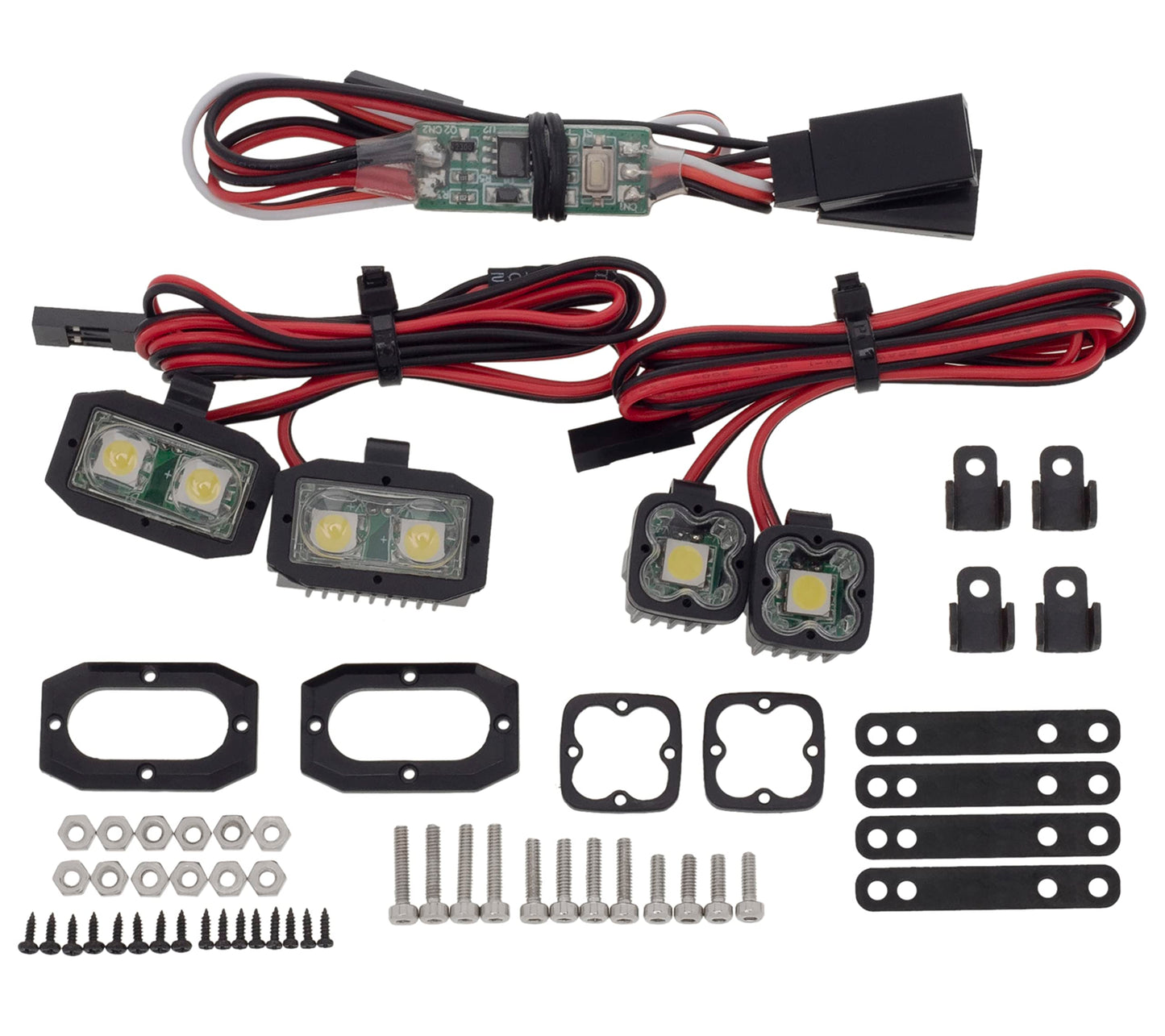 DKKY RC Car Lights LED Spotlights 1/10 Scale RC Crawler Accessories for Axial SCX10 90046 Traxxas TRX4 TRX6 Wraith RR10 MST Redc