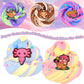 Wujyly 24 Pack Slime Kit - Soft & Non-Sticky Butter, Cloud & Crystal Slime - 12 Axolotl, 6 Highland Cow, 6 Capybara Charms - Diy