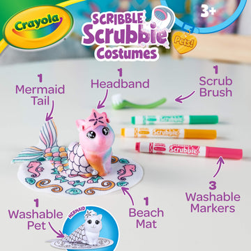 Crayola Scribble Scrubbie Mermaid Costume Playset, Toy For Kids, Gift