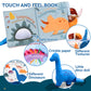 Richgv Baby Books Toys 0-6-12 Months, Baby Boy Girl Gifts Toys 0-6-12 Touch And Feel 3D Books With Dino Doll, Newborn Infant Car
