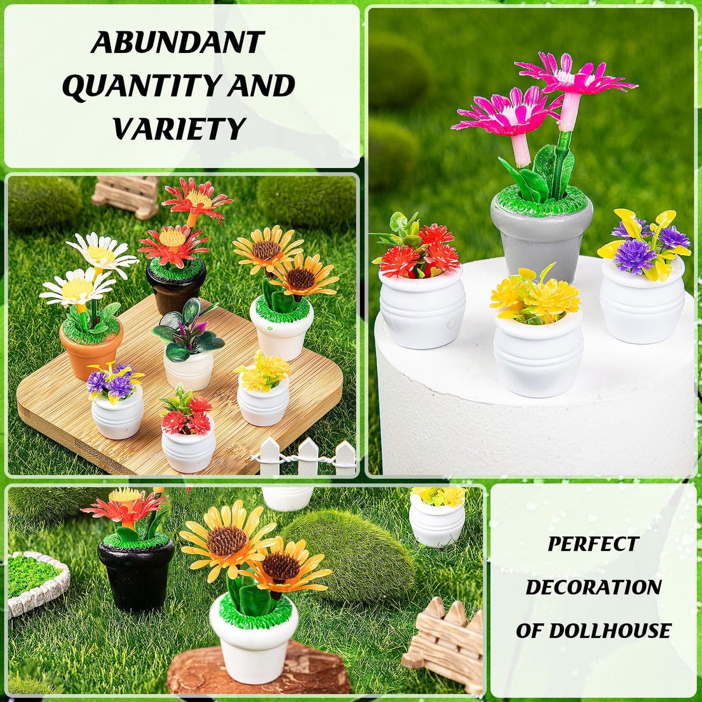 26Pcs Dollhouse Plant, Miniature Bonsai Plant Mini Potted Plant Flower for Dollhouse Decoration, Christmas Birthday Present DIY