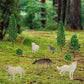 Onest 29 Pieces Mini Wolf Figurines Set Miniature Model Wolves Tree Toys Wolves Cake Toppers Decoration Small Wolf Figures For K