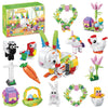 12Pcs Easter Egg Fillers Building Kits, Easter Rabbit 12 In 1 Building Blocks Set, Easter Bricks Toy Gift Easter Egg Fillers, Ea
