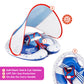Swimschool Freestyle Swimmer Baby Pool Float With Sunshade Canopy And Multi-Position, Adjustable Safety Seat, Dual Air Chambers Safe, Red-White-Blue Nautical