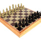 Stonkraft - 12X12 Stone Wooden Chess Game Board Set + Hand Crafted Pawns