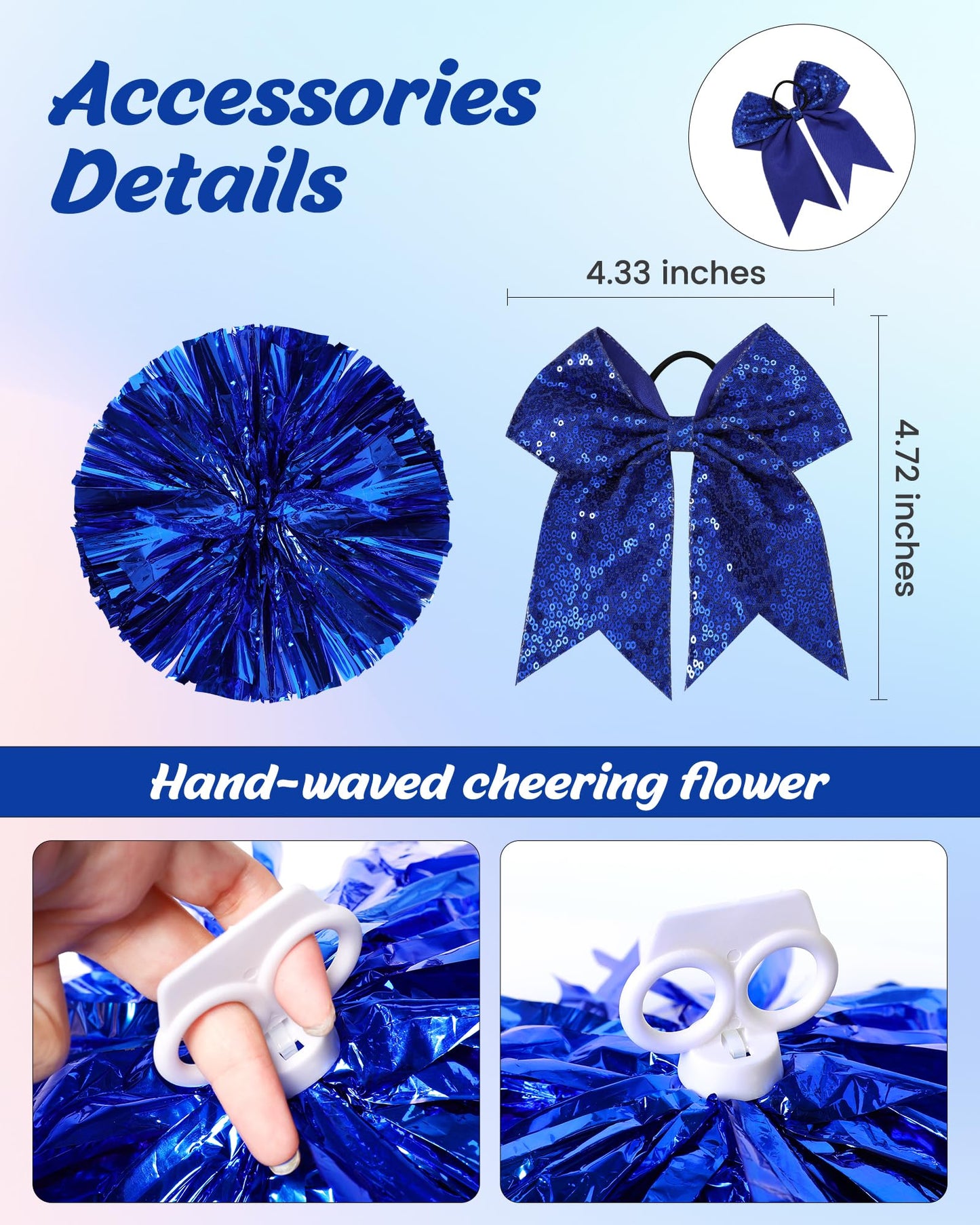 ZapLute Cheerleader Outfit for Girls Cheer Uniform Costume Set with Pom Poms Bow and Socks for Halloween School Spirit Day Dress Up Ages 5 to 12